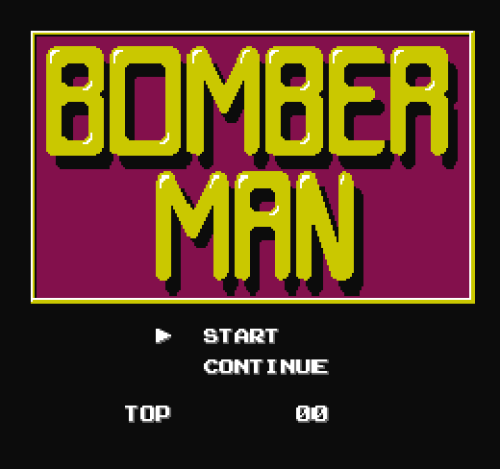 BOMBERMANNES, 1985. Game developed and published by Hudson Soft.