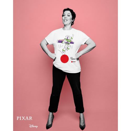 Olivia Colman shot for this years Get your T-shirts @tkmaxx to help Comic relief. Thank you to all i