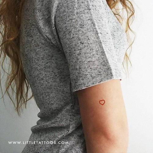 Little red heart outline temporary tattoo, get it here ► https://bit.ly/2DO0839