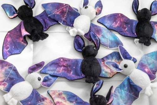 startorialist: sosuperawesome: Galaxy Plush Bats and Stickers, by BeeZeeArt Cuddly Cosmic Chiroptera