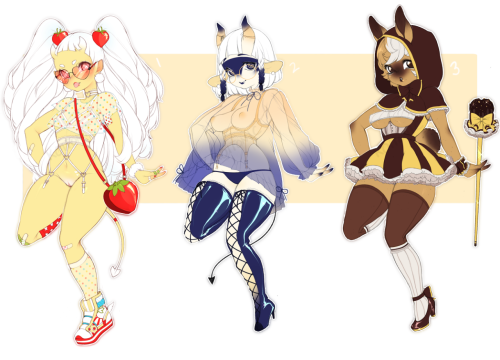 koitonic:  koitonic:  koitonic:  Hey all!! I know I’ve been gone for a hot minute but I’m back and I brought these Dessert Damsel adopts with me! I’m sellin these beauties for ฮ USD each -    shoot an e-mail at koitonicinquiries@gmail.com if you’re