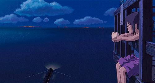daily-ghibli:  “There’s a town… and the water’s like an ocean…” “What did you expect after all that rain? I’m gonna get there someday. I’ll get out of here for sure.”  –   千と千尋の神隠し (2001) dir. Hayao Miyazaki 