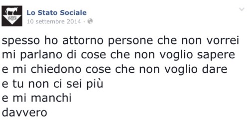 drownintheempty:e tu non ci sei più e mi manchi davvero.