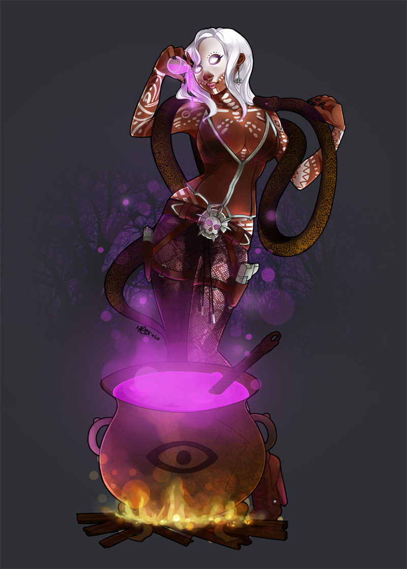 kennymap:  Really had fun doing this commission. She’s a voodoo swamp witch. The
