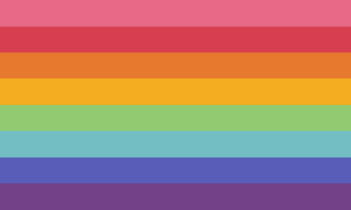 dykelov:tuskact5:vintage lgbtn flags![id: pride flags with faded tints. there is the eight-stripe ol