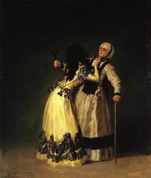 artist-goya:The Duchess of Alba and Her Duenna, 1795, Francisco GoyaMedium: oil,canvas