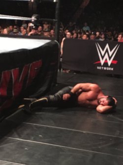sethrollinsfans:  Salt Lake City Live Event Twitter Photos ‘seth spent a lot of time on the ground outside the ring lmao #WWESaltLakeCity’ (x) 