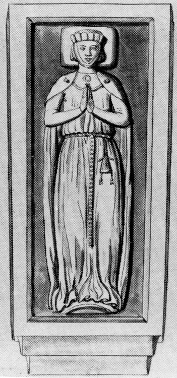 Illustration of the effigy of an unknown woman from the Unknown de Nanteuil family c. 1250