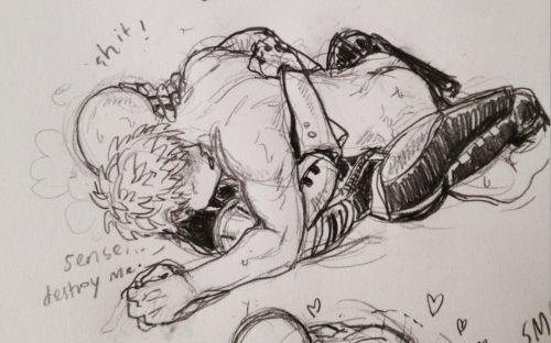 bristercommissions:Genos and Saitama are really vanilla and cute after…but genos being weak to dirty talk and the whole teacher/master power thing gets saitamas gears grinding (In case you’ve forgotten…I’m still nasty)