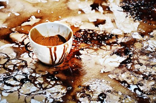 ladyjfemme: Coffee mug stain masterpiece.  Artistic genius is an understatement. Jay Chou portrait b