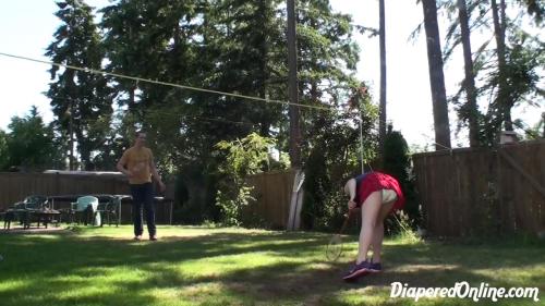 Taylor playing Badminton with her Daddy.http://clips4sale.com/diapers-for-taylor/Taylor%3ABadmintonh