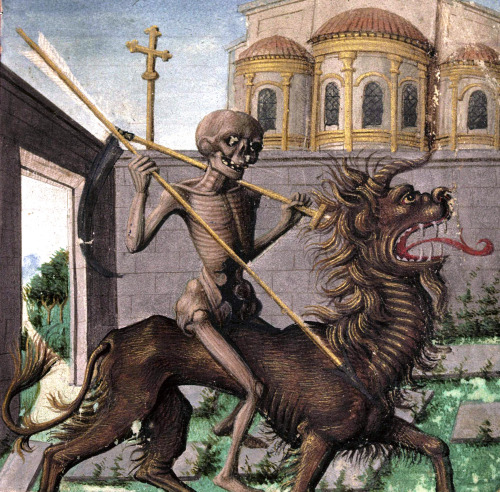 discardingimages: death riding the horned lion book of hours, Provence ca. 1485-1490 Moulins, Biblio