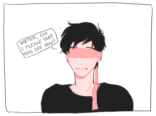 keilattes: hbd yuri!! from viktor, w love <3 plot twist: he actually can’t see shit w out his glasses 