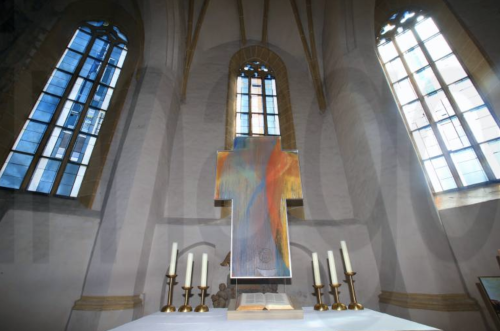 Arnulf Rainer - Cross, @ St. Marien Church, Kemberg.Rainer’s Cross replaced a Lucas Cranach the Youn