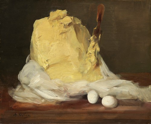 earlymodernart:Antoine Vollon, Mound of Butter, 1875