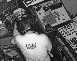 soundrooms:  AFX surrounded by mountains of gear.