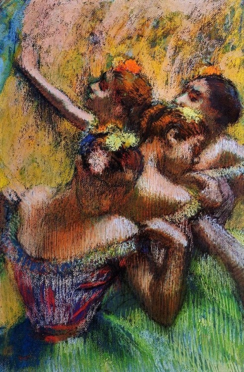 Four Dancers (1902). Edgar Degas (French, 1834-1917). Pastel.Degas studied his preferred subject, ba