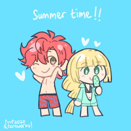 summer sylvgrid for artist of askr discord server’s FE swimsuits zine