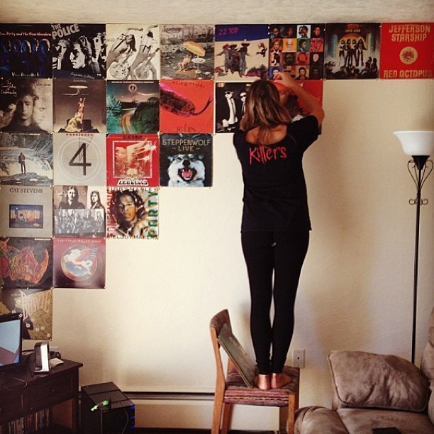 tothrillamockingbird:  Decorating the haus 💽🎶 #diy #records #house #victoria
