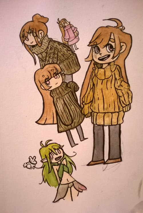 watercolor MC doodles ft. a small Nowi from fea