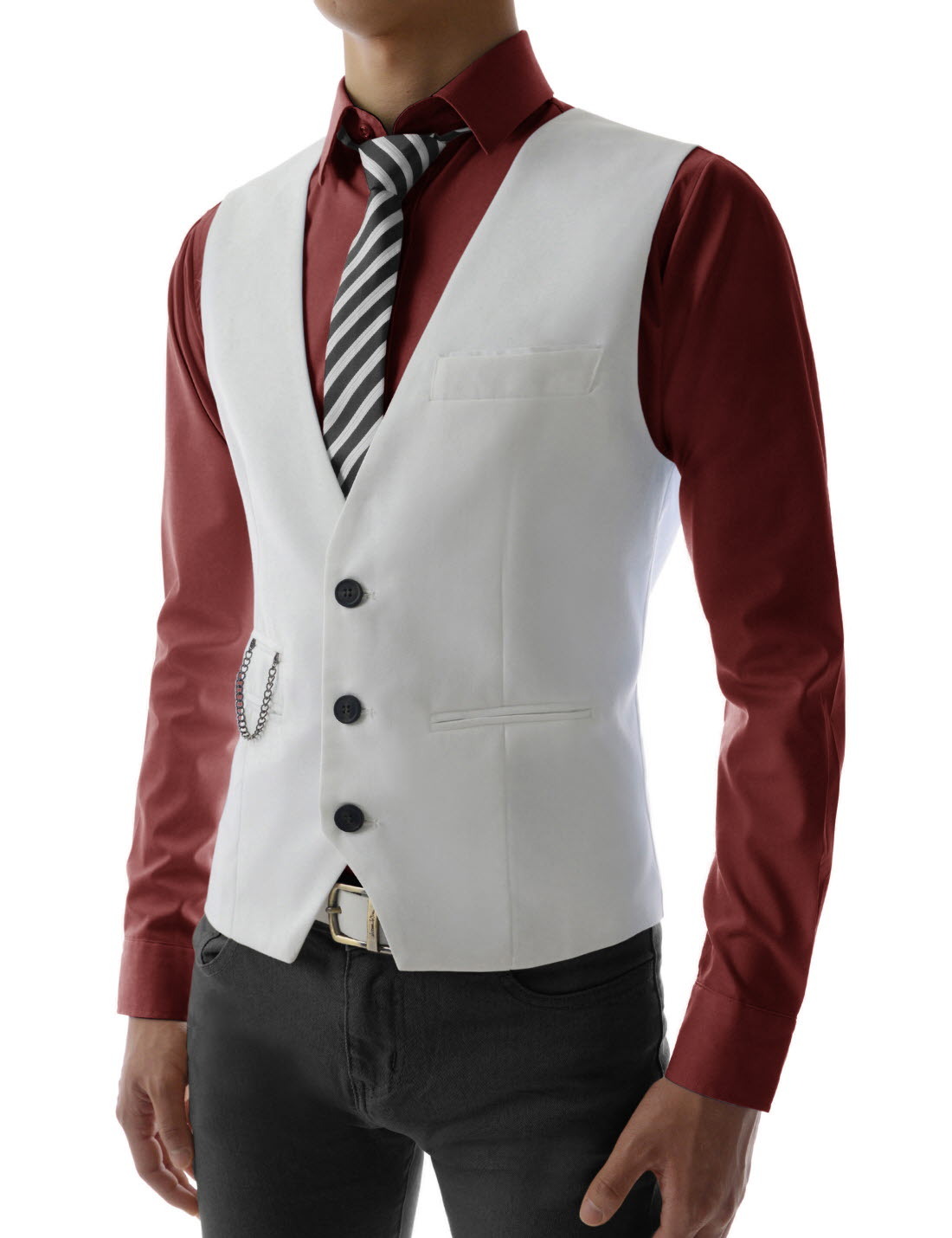 steampunk-and-junk:  (SVE) Mens Slim Fit Chain Point 3 Button Vest by THELEES