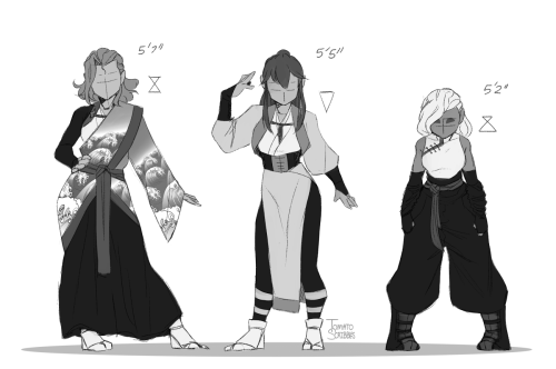 variety of design work! reworking some of the lady’s outfits, mapping kyuugo’s scars, and making sur