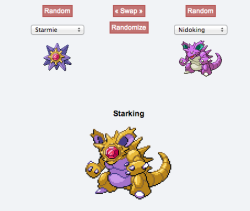 riker-wears-a-skant:  interstellargeek:  zombiedogdoes:  All the cool kids were doing pokemon fusions so I thought I would try making one too, and this was one of the fusions I got…   —- -STARKING- King of the galaxy Where is your pokemon god now?!