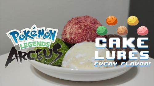 jammycooks:Cake Lures from Pokemon Legends Arceus. Check out the full recipe in action here.