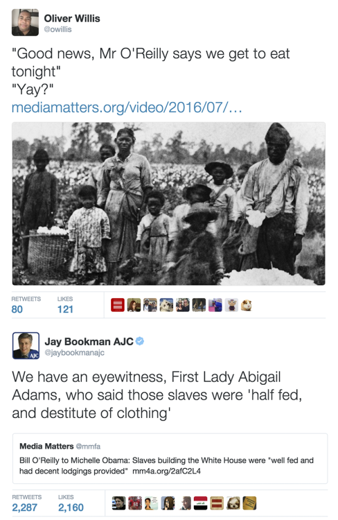 mediamattersforamerica: It’s 2016 and Bill O'Reilly does not understand what slavery means. Ho