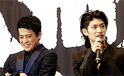ogurin-tomasu:Oguri Shun & Miura Haruma’s stage greetings @ “Captain Harlock” premiere (x)
