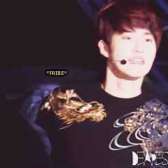 sehunhunhanexo:  Sehun’s secondhand embarrassment :) Credits of gifs belong to