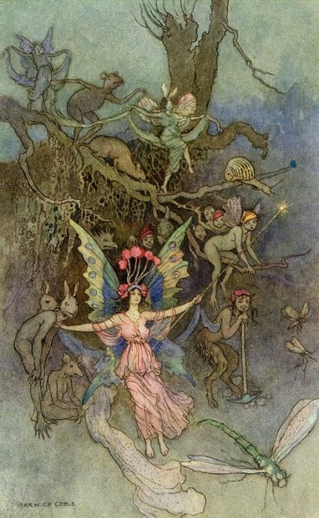 The Vearies, from The Book of Fairy Poetry by Warwick Goble (1920)