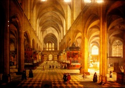 Pieter Neeffs the Elder (Antwerp, c. 1578 - 1656); Interior of Antwerp&rsquo;s Cathedral, n/d; oil on panel, 107 x 75 cm