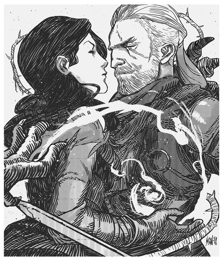 maganaworks:Yennefer and Geralt