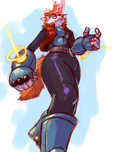 mrdaco:  kylogram:  ฟ Colored Sketch commission for @dawmino of their character, Faraday, from http://foxholecomic.com/  Got this on a whim. Awesome work! 