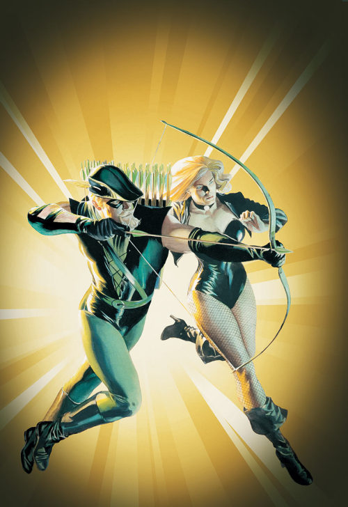 hatebunnyoncomics:  Alex Ross painting for the cover of Green Arrow/Black Canary: For Better Or Worse TPB.