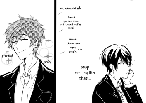 shotas:  part 2 of my jealous!haru comic!!!sorry this took a while i got distracted with S2 announced and all!!!!!i have no idea where i’m going with this…….. but drawing haru pouting was fun…… so fun he had to pout in every panel  _(:3