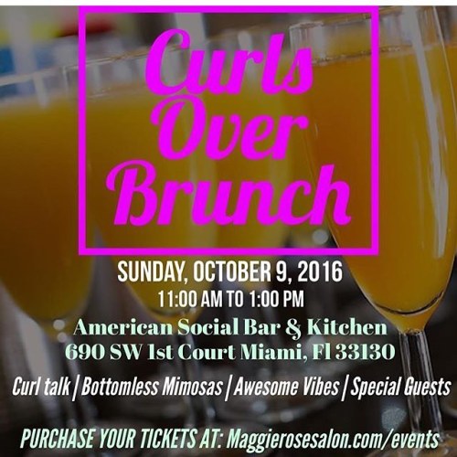 Curls over Brunch happening Sunday 10/9! Tickets available at MaggieRoseSalon.com/Events | #Maggiero