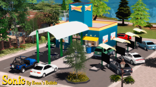 beansbuilds: Sonic Restaurant A Sonic Drive-In Restaurant! Functional with Dine Out built on a 30x20