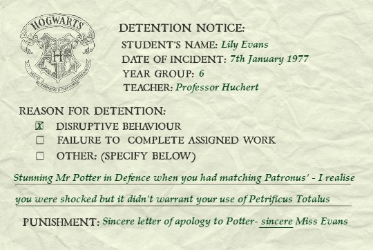 hmionegrangr:    Marauder’s Era Detention Slips:  ( 3 / ∞ )  