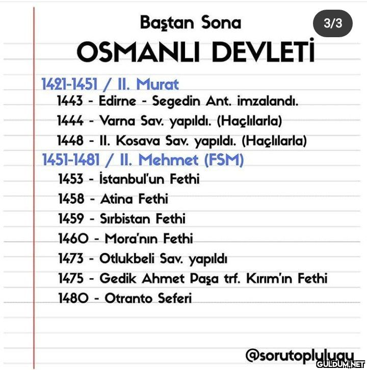 ☑️ Baştan Sona Osmanlı...