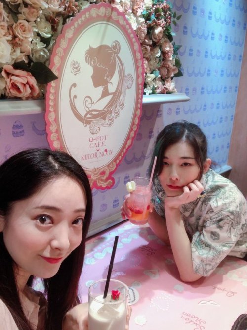 real-life-senshi:Real life Harumichi had a date at the QPot Sailor Moon cafe on July 12! I haven&rsq