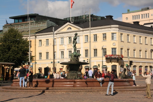 at Kauppatori, HelsinkiThe female nude statue Havis Amanda in a fountain is the symbol of Helsinki.