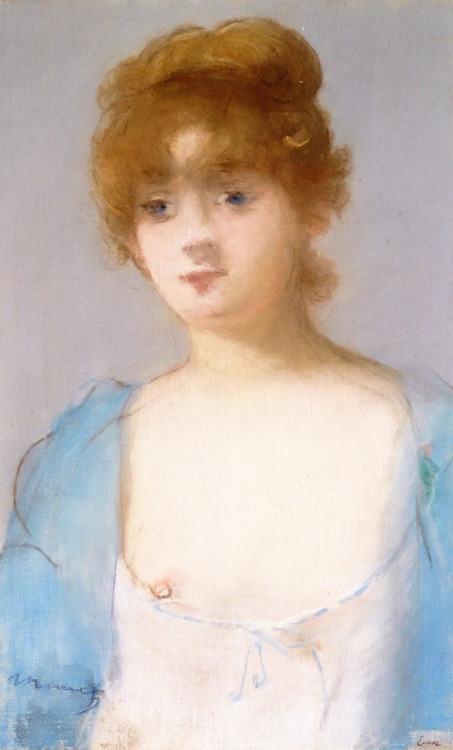 Girl Undressing - Edouard Manet 1872ImpressionismDrawing Pastel on canvas