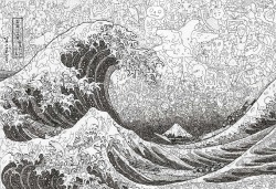 Art-And-Fury:  The Great Wave Off Kanagawa From The Series 36 Views Of Mt.fuji - Sagaki