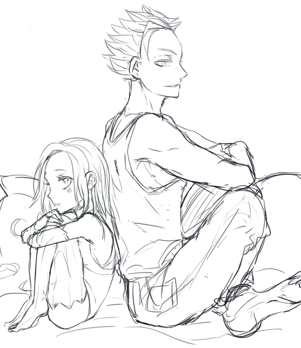 eqqlo:  Some Ban x Elaine doodles I did, they’re from Nanatsu no taizai!, srsly