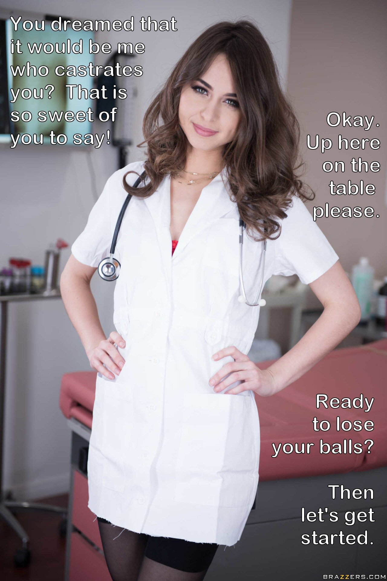 polodream:  bdsm-mark:  Who can resist such a beautiful lady doctor? I’ve already