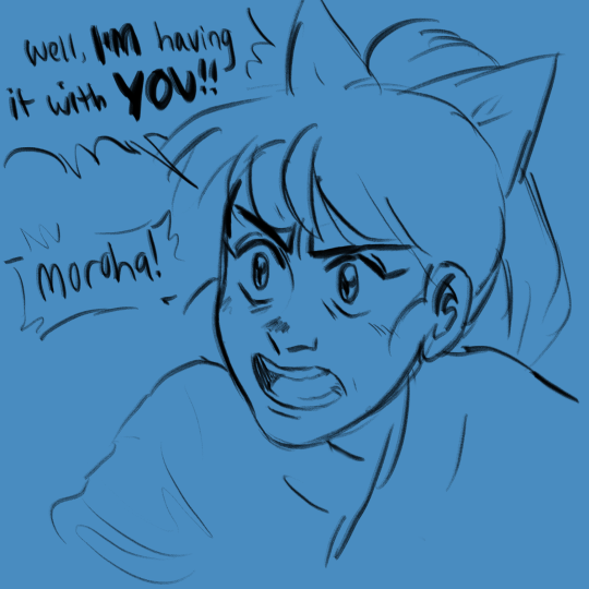 alitan99:So I had this made up scene in my head. Moroha wants to help protect her