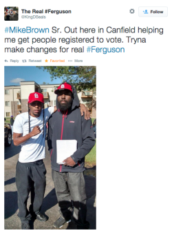 socialjusticekoolaid:   Today In Solidarity (10.5.14): Voter Registration surges in Ferguson in the wake of Mike Brown’s death. The ballot box is not a singular or final solution to dismantling the systems of oppression in Ferguson and beyond, but it’s