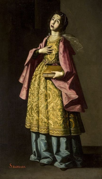 Saint Barbe by Francisco de Zurbarán (Spanish painter, 1598–1664) 